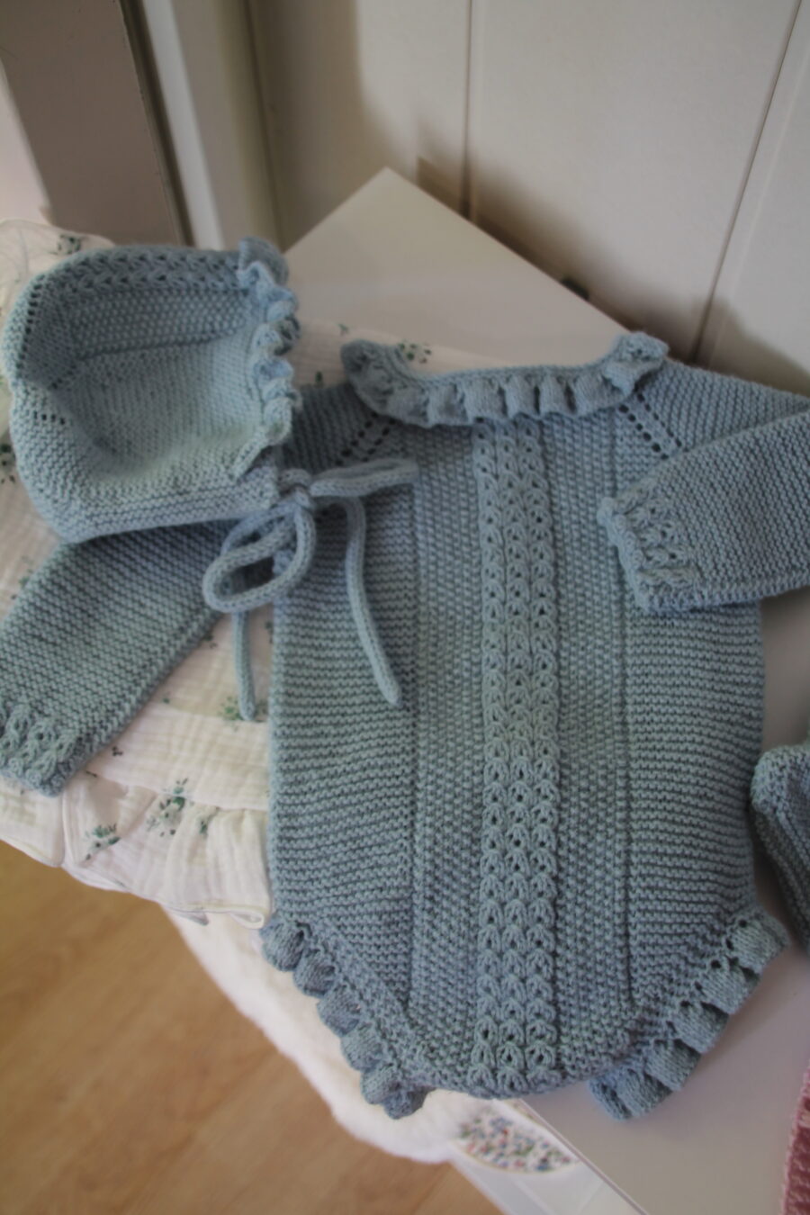 Conjunto de lana Celeste